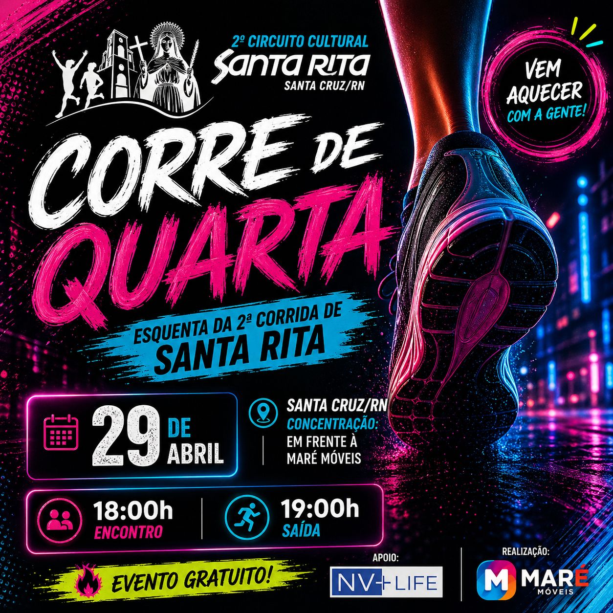 Já temos data confirmada para o reconhecimento do percurso da 2ª Corrida de Santa Rita